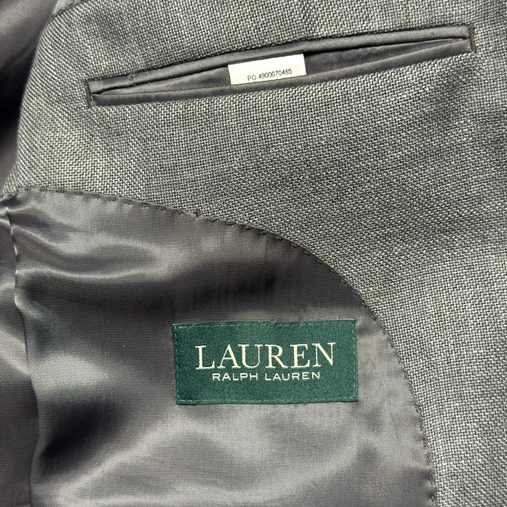 Lauren Ralph Lauren Linen Blend Blazer Mens Size 42S Sport Coat Jacket Gray Prep